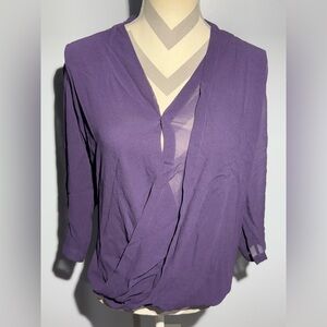 Babaton Deep Purple Women's 100% Silk Blouse